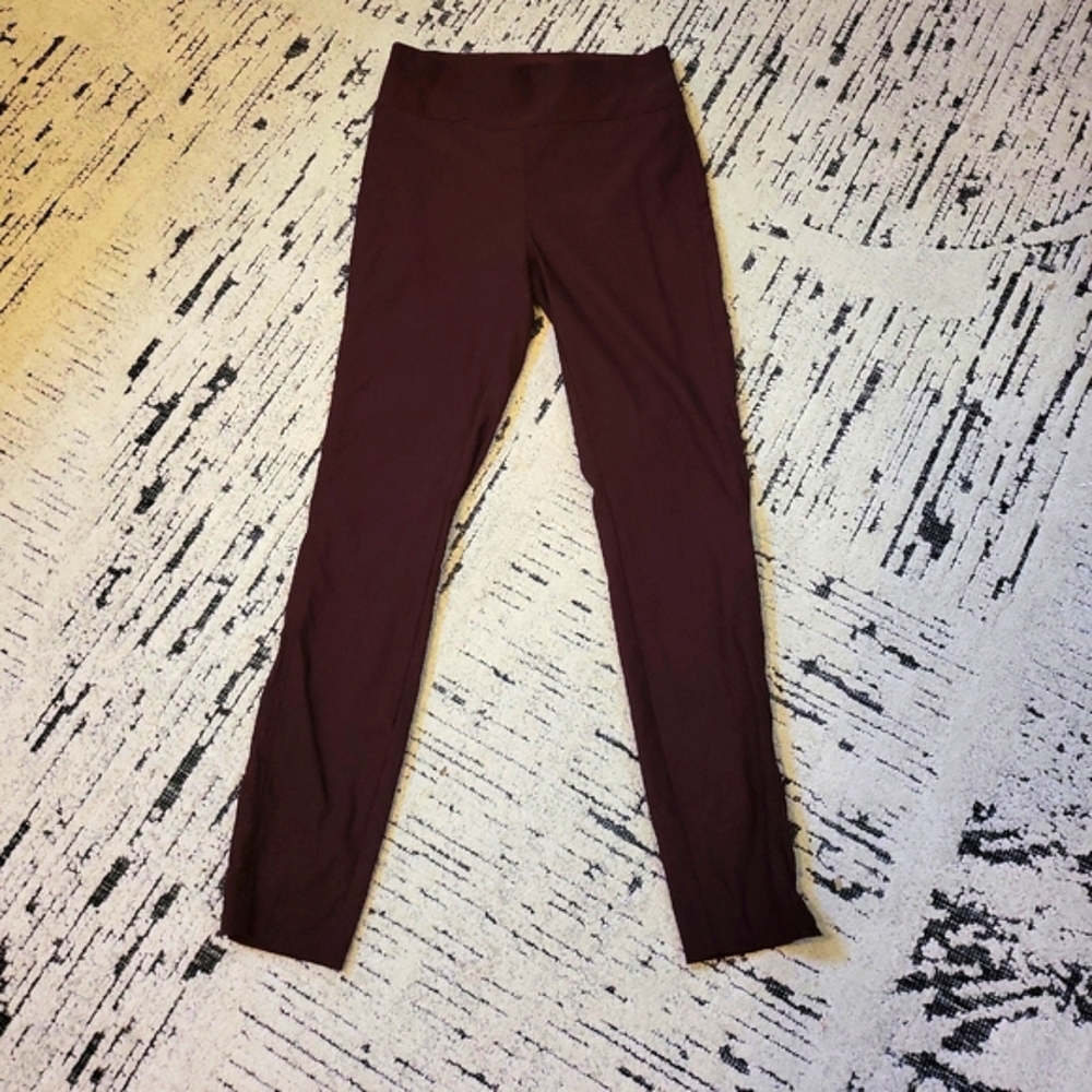 Burgundy Skinny Stretch Slacks